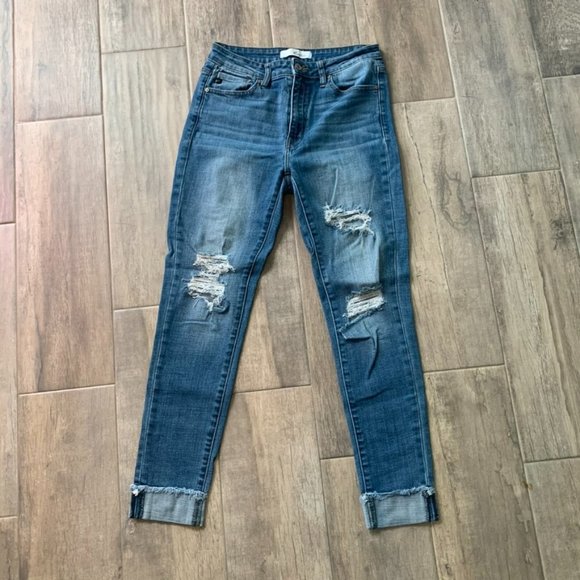 KanCan Distressed Skinny Jeans - Picture 1 of 5